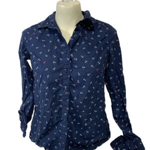 Tommy Hilfiger Anchor Collared Button Up Blouse
